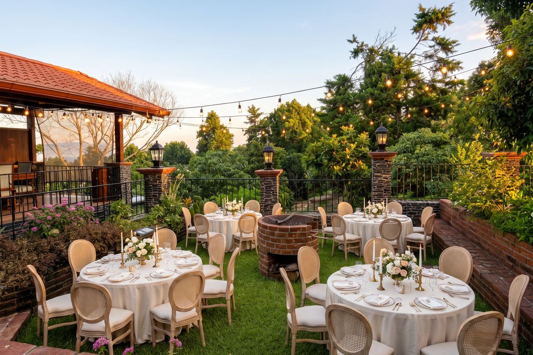 Ceremonia de boda en el jardín de Villa Toscana